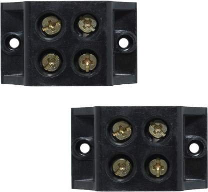 PGSA2Z 60 Amp 2 Way Bakelite Connector Strip Black Screw Terminal Connection Block 3 Way Bakelite Connector Strip Wire Connector (Black, Pack of 1)