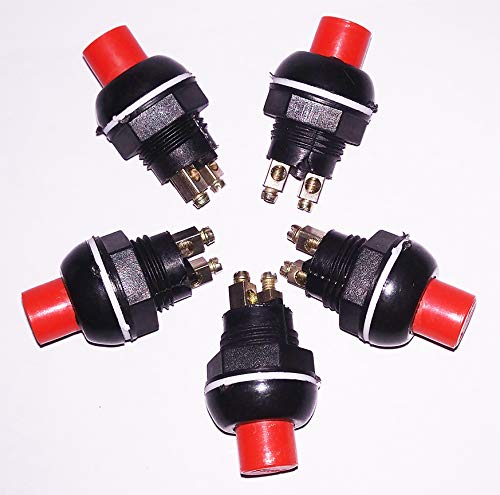 PGSA2Z® OCTO Mini On-Off Momentary Red Push Button Horn Switch (Pack of 5)