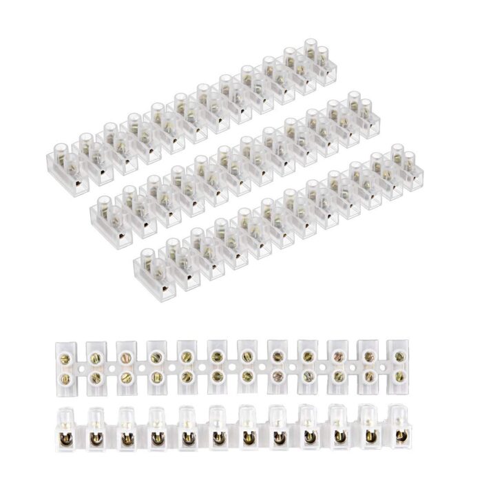PGSA2Z Terminal Strip Screw Terminal Barrier Block 10A 12 Position Dual Row Type H Wire Connector 3 Pieces