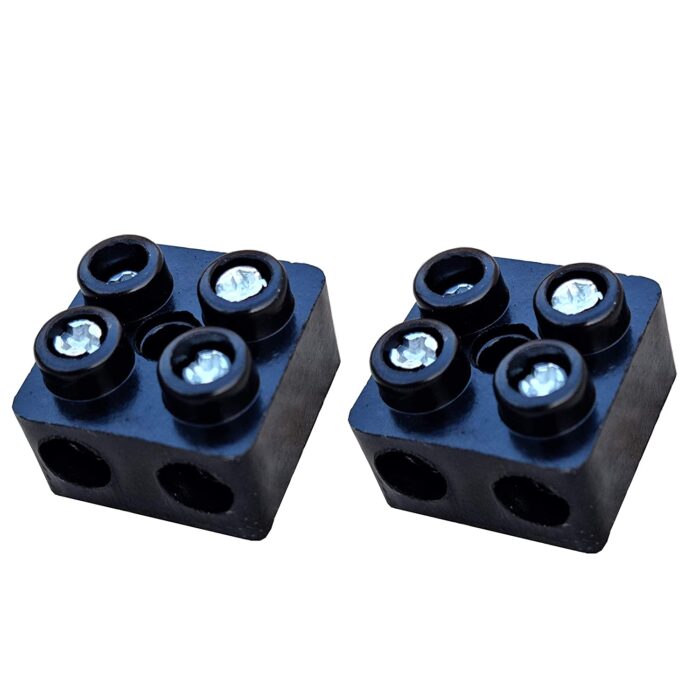 PGSA2Z® 16a 2 Way Bakelite Connector Strip Double Row Barrier Black Terminal