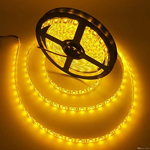 PGSA2Z Waterproof LED Strip Light 60 led/m Flexible Rope Light LED Lighting Strip (Yellow Color)