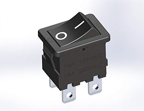 PGSA2Z AC 12A/125V 10A/250V DPST 4 Pin 2 Position I/O Lamp Toggle Light Boat Rocker Switch On Off Button (Pack of 5)