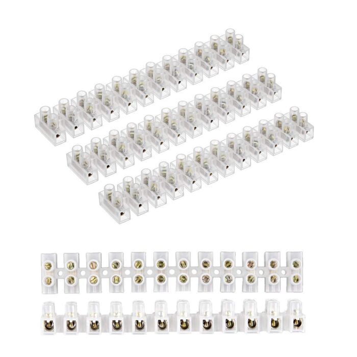 PGSA2Z Terminal Strip Screw Terminal Barrier Block 10 Ampere 12 Position Dual Row Type H Connector (Pack of 3)