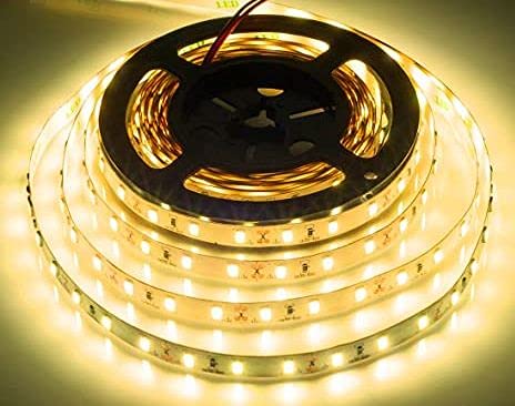 PGSA2Z Waterproof LED Strip Light DC12V Flexible Rope Light LED Lighting Strip 5 Meters (Warm White Color)