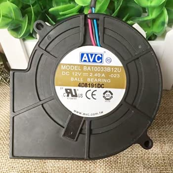 PGSA2Z AVC BA10033B12U -023 12V 2.4A 3 Wires 97 x 94 x 33 mm Blower Fan (Black)