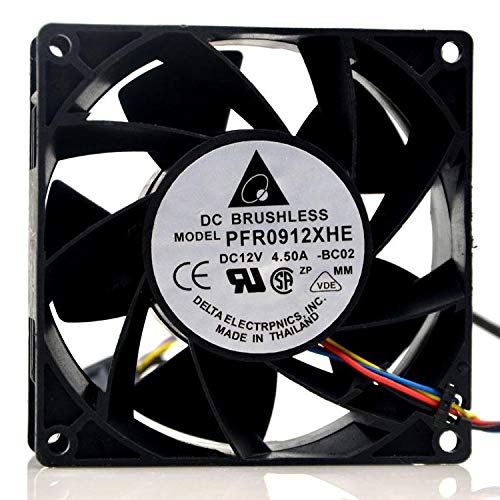 PGSA2Z Delta Fan PFR0912XHE -BC02 12V 4.50A 9CM/9038 4 Line Cooling Fan (Black)
