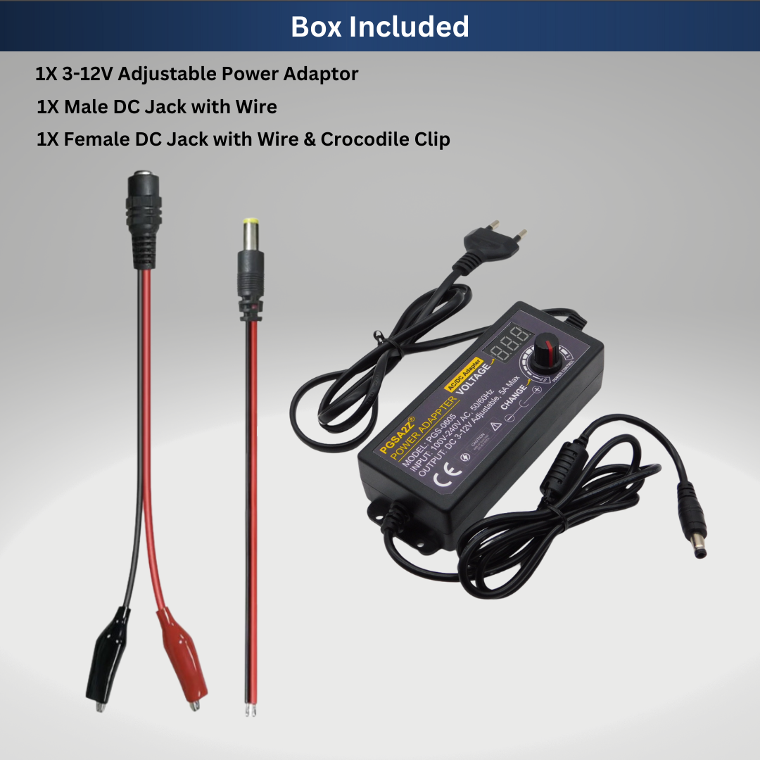 3V-12V 5A 60W Adjustable Power Supply with LED Display Universal AC Adapter 100-240V to 3-12V - Image 7