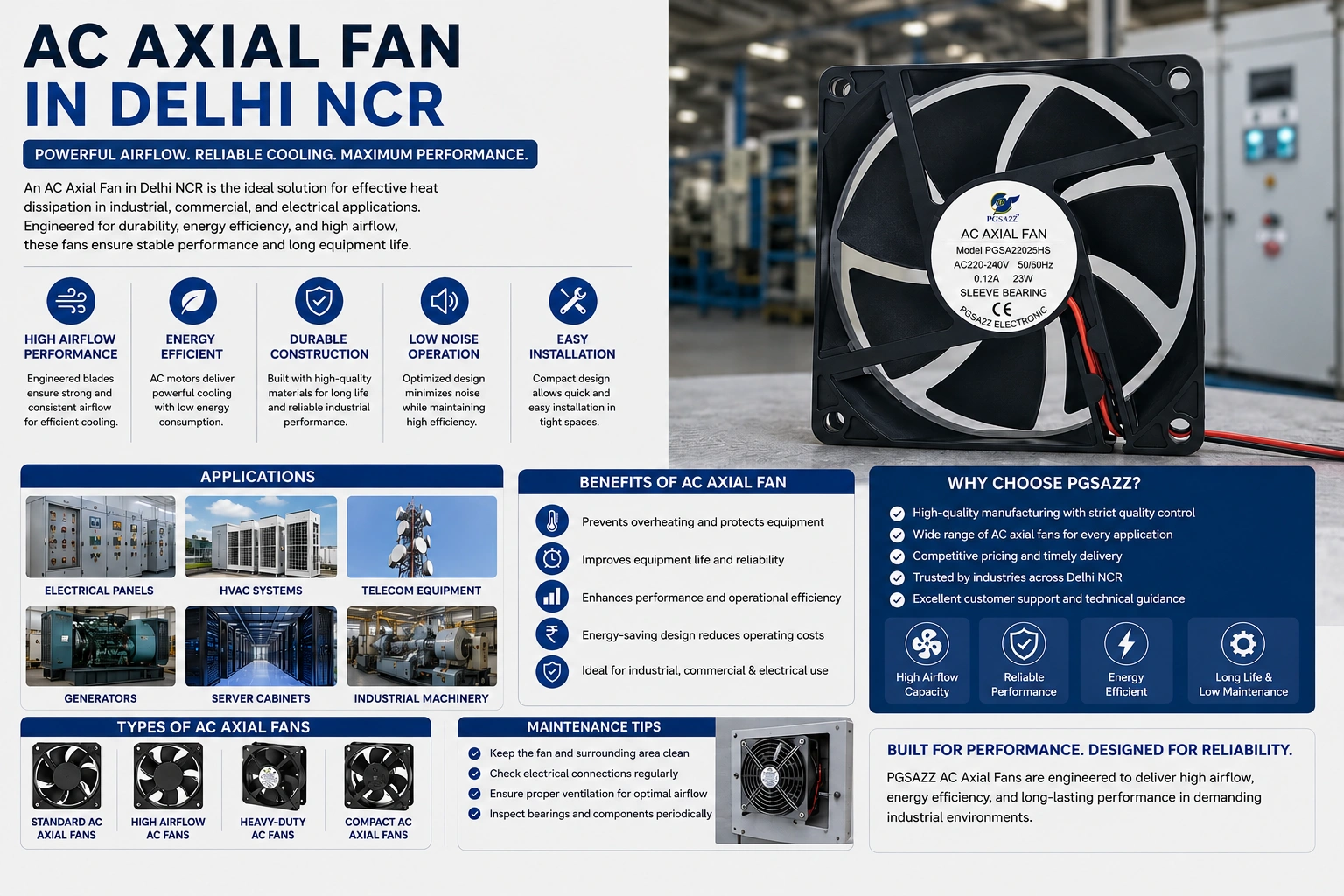 AC Axial Fan in Delhi NCR – The Complete Guide to Efficient Industrial Cooling Solutions